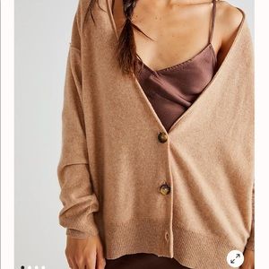 Free People Tan Cardigan Sweater